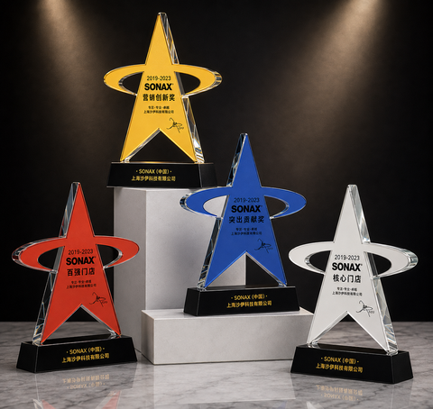 Star Ring Acrylic Award Set - custom acrylic awards with your logo